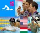 Плавательный мужчины 200 метров комплексным плаванием, Майкл Фелпс, Райан Лохте (Соединенные Штаты) и Ласло Чех (Венгрия) - Лондон-2012-